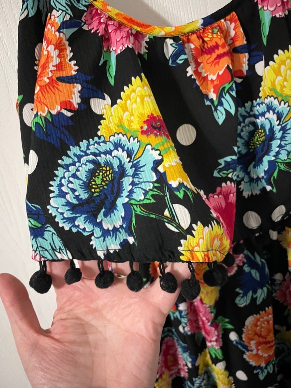 ASOS Black Floral Maxi Dress NWOT Bright Multi-Color Blooms Size 8 - Picture 9 of 11